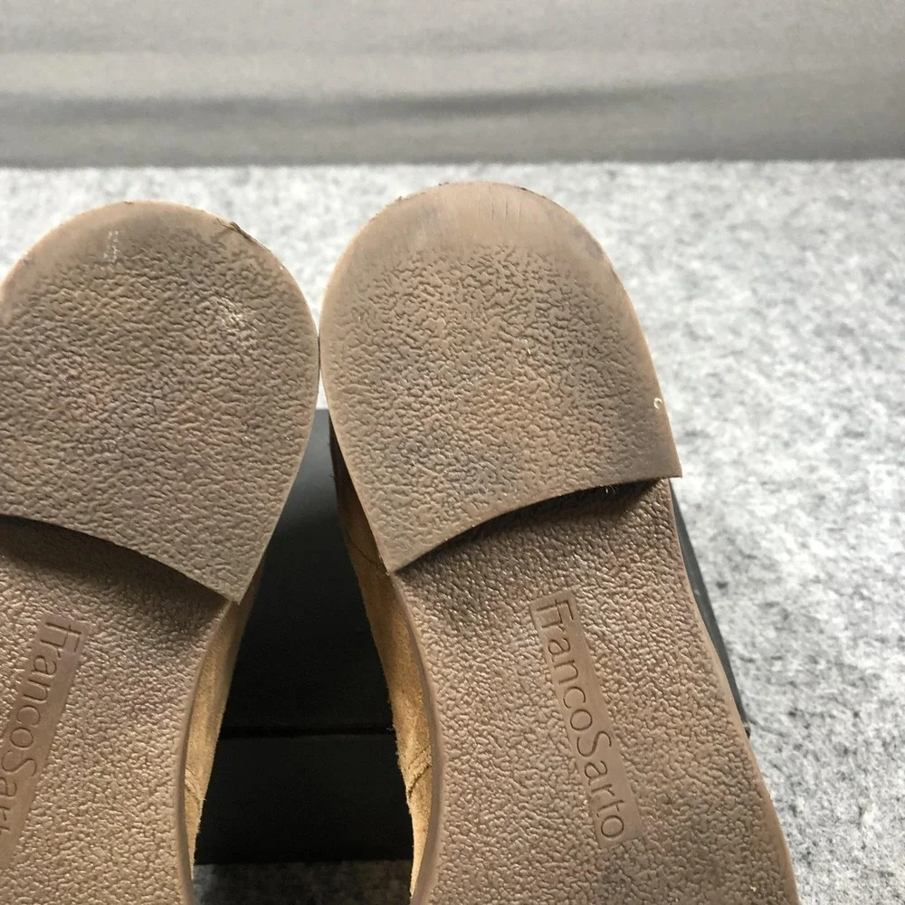 Franco Sarto Isolde Ankle Booties Womens 7.5 M Brown Suede Pull On Flat Casual